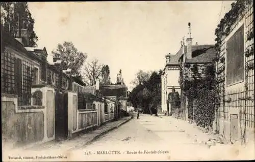 Ak Marlotte Seine et Marne, Route de Fontainebleau