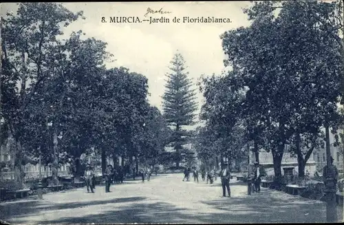 Ak Murcia Murcia Spanien, Jardin de Floridablanca