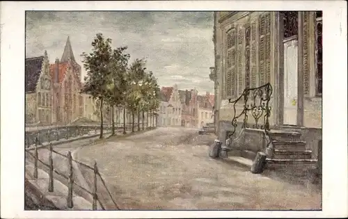 Künstler Ak Bruges Brügge Flandern Westflandern, Quai Sainte Anne