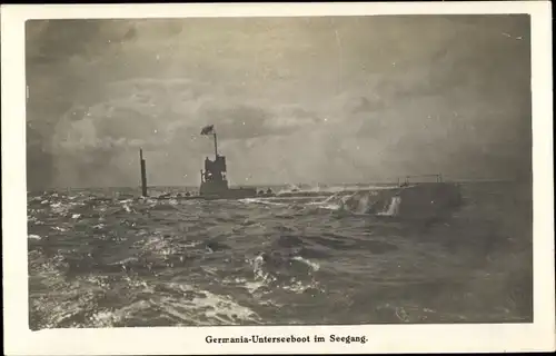 Ak Deutsches U-Boot SM U 3, Kaiserliche Marine, Germaniawerft