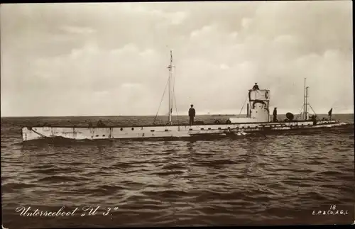 Ak Deutsches U-Boot SM U 3, Kaiserliche Marine, Germaniawerft