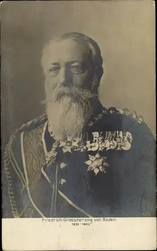 Ak Friedrich Großherzog von Baden, Portrait, Orden