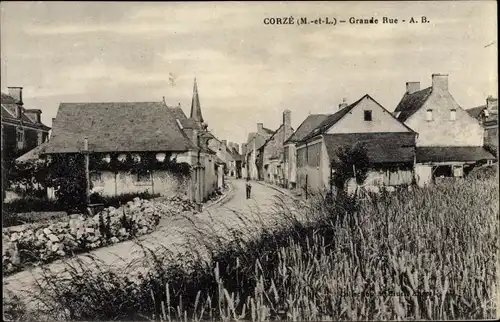 Ak Corzé Maine et Loire, Grande Rue