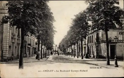 Ak Cholet Maine et Loire, Le Boulevard Gustave Richard