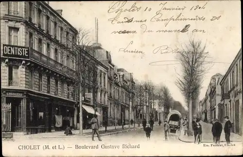 Ak Cholet Maine et Loire, Boulevard Gustave Richard, Dentiste