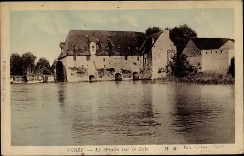 Ak Corzé Maine et Loire, Le Moulin sur le Loir