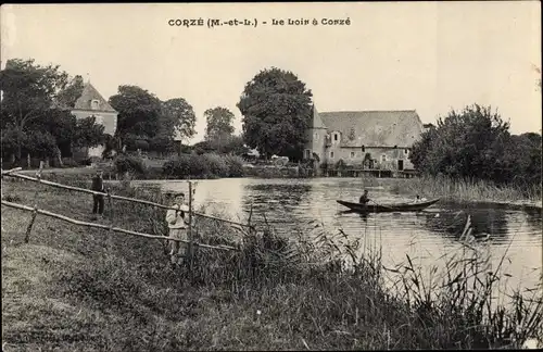 Ak Corzé Maine et Loire, Le Loir