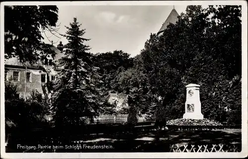 Ak Freiberg in Sachsen, Partie beim Schloss Freudenstein