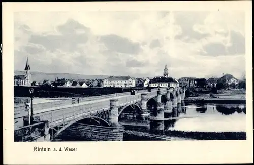 Ak Rinteln an der Weser, Blick auf die Stadtbrücke