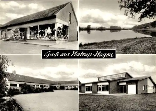 Ak Natrup Hagen am Teutoburger Wald, Elektrohandlung, Schule