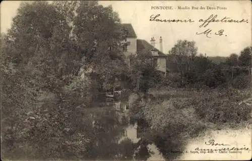 Ak Pontoise Val d'Oise, Moulin Rue des Deux Ponts