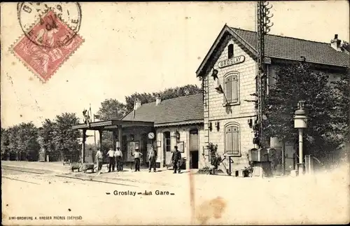 Ak Groslay Val d'Oise, La Gare