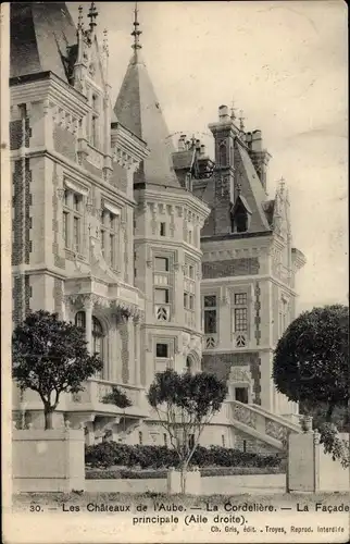 Ak La Cordeliere Aube, Le Chateau, La Facade pricipale