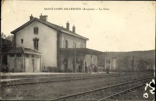 Ak Saint Rome de Cernon Aveyron, La Gare