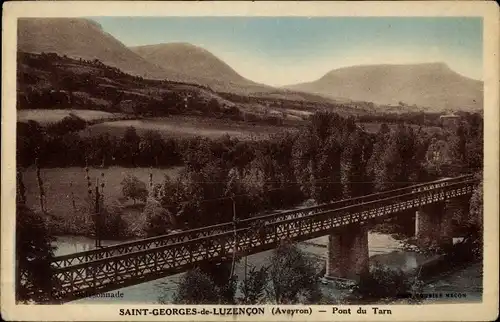 Ak Saint Georges de Luzencon Aveyron, Pont du Tarn