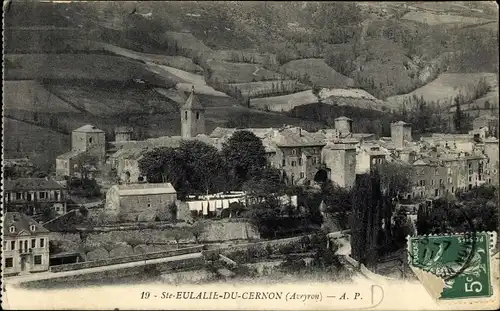 Ak Sainte Eulalie du Cernon Aveyron, Teilansicht