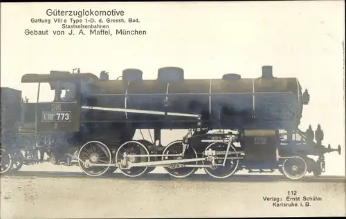 Ak Deutsche Eisenbahn, Güterzuglokomotive VIII 773 , J. A. Maffei