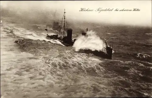 Ak Deutsches Kriegsschiff, Hochseetorpedoboot bei schwerem Wetter, G 39 ?, Kaiserliche Marine