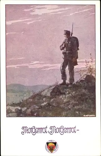 Künstler Ak Kutzer, Ernst, KuK Soldat in Uniform, Deutscher Schulverein 662