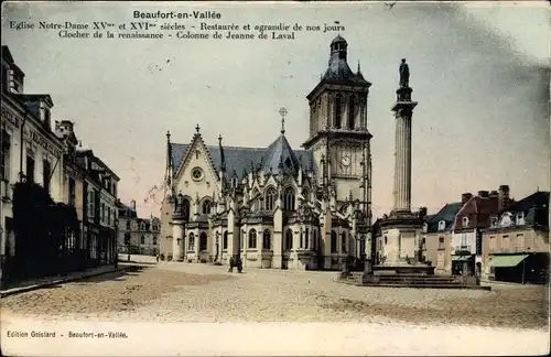 Ak Beaufort en Vallee Maine et Loire, Eglise Notre Dame