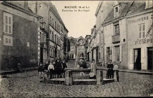 Ak Baugé Maine et Loire, Fontaine du Roi Rene