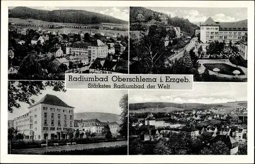 Ak Oberschlema Bad Schlema in Sachsen, Panorama vom Ort, Kurhaus