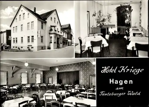 Ak Hagen am Teutoburger Wald, Hotel Kriege, Innenansicht