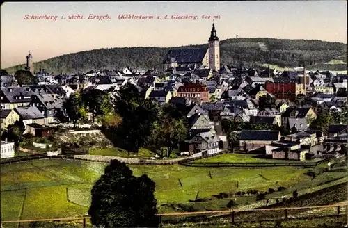 Ak Schneeberg im Erzgebirge, Panorama, Gleesberg, Köhlerturm