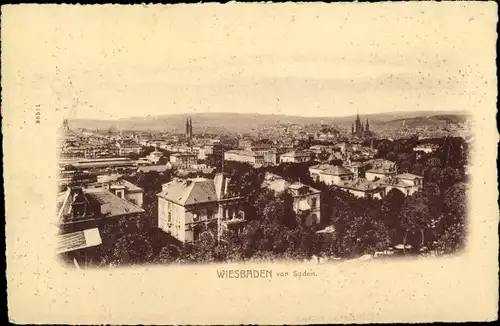 Ak Wiesbaden in Hessen, Gesamtansicht von Süden