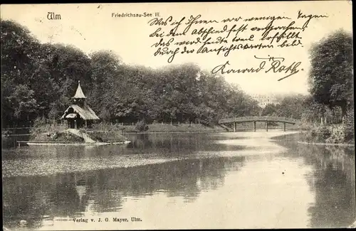 Ak Ulm an der Donau, Friedrichsau See III.