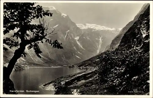 Ak Gudvangen Norwegen, Naerofjorden, Stempel KdF, Hapag MS St Louis