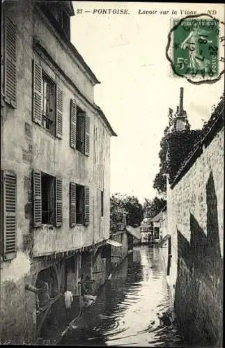 Ak Pontoise Val d'Oise, Lavoir sur la Vione