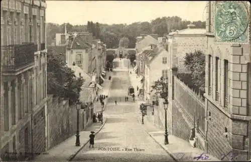 Ak Pontoise Val d'Oise, Rue Thiers