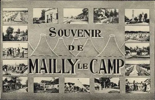 Passepartout Ak Mailly le Camp Aube, Ortsansichten