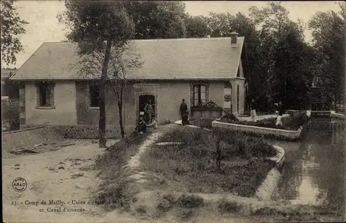 Ak Mailly le Camp Aube, Usine elevatoire et Canal d'amenee