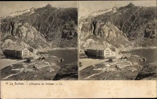 Stereo Ak Guttannen Kanton Bern, L'Hospice du Grimsel