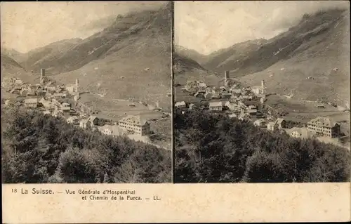 Stereo Ak Hospental Kt Uri, Vue generale, Chemin de la Furca