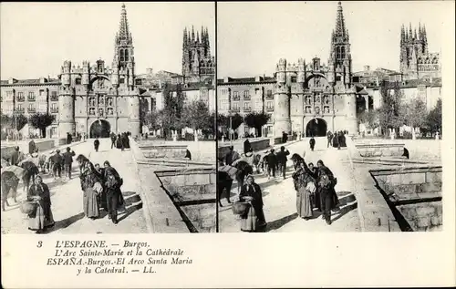 Stereo Ak Burgos Kastilien und León, Cathedrale