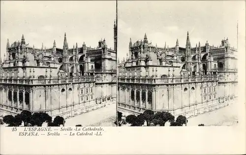 Stereo Ak Sevilla Andalusien Spanien, Cathedrale