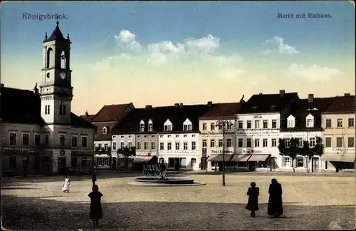 Ak Königsbrück in der Oberlausitz, Markt, Rathaus