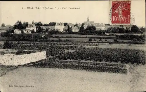 Ak Beaulieu Maine et Loire, Vue d'ensemble