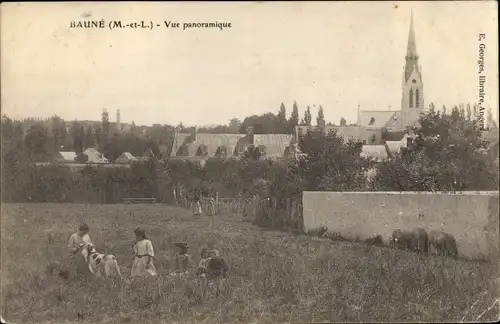 Ak Baune Maine et Loire, Vue panoramique