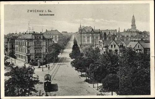Ak Zwickau in Sachsen, Bahnhofstraße