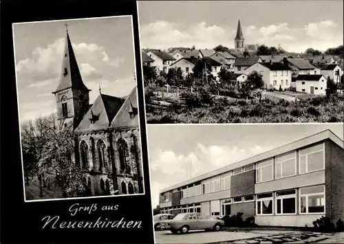 Ak Neuenkirchen Melle in Niedersachsen, Kirche, Ortsansicht, Schule