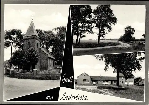 Ak Laderholz Neustadt am Rübenberge, Kirche, Wegepartie, Gebäude