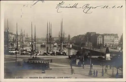 Ak Le Havre Seine Maritime, Bassin du Commerce