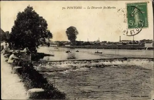 Ak Pontoise Val d'Oise, Le Deversoir Saint Martin