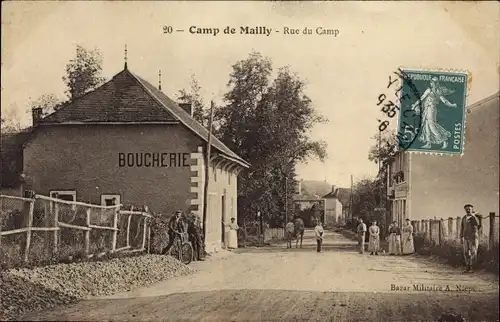 Ak Mailly le Camp Aube, rue du Camp, Boucherie