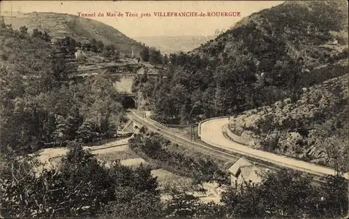 Ak Villefranche de Rouergue Aveyron, Tunnel du Mas de Tézic