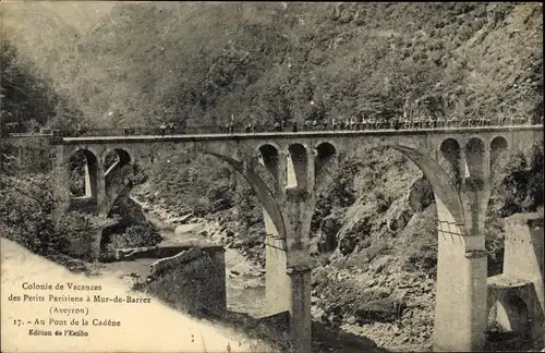 Ak Mur de Barrez Aveyron, Au Pont de la Cadène